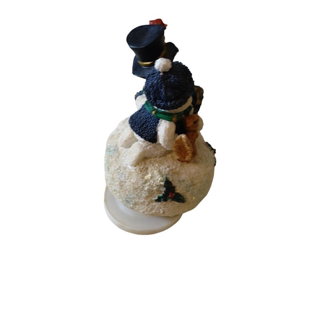 SNOWMAN VINTAGE ROTATING WIND UP MUSIC BOX CHRISTMAS JOY TO THE WORLD CB2 - Picture 4 of 5